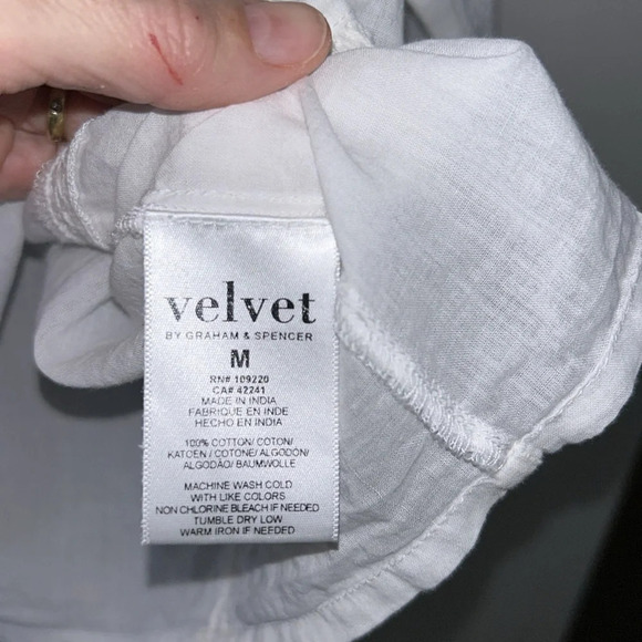 Velvet by Graham & Spencer Romy Boho Lace  Top in White - Picture 6 of 10